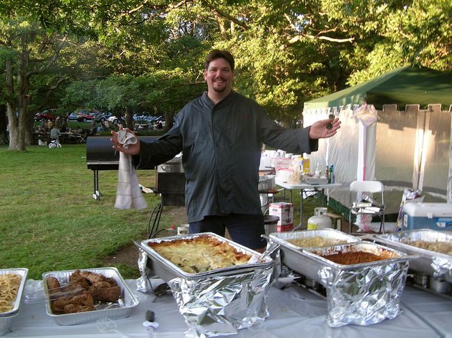 Erik the magnificient
and his bounty of delicious food
Wedding Day August 5, 2006
Big Meadows Campground
Shenandoah National Park, VA
Keywords: Erik