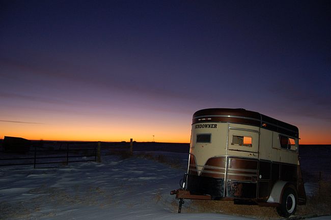 Horse trailer at dawn
Carpenter, WY
