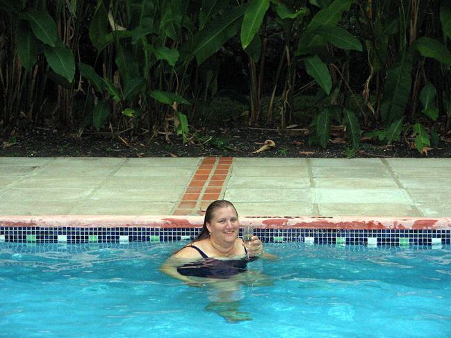 Julie enjoys a glass of champagne on her honeymoon
Ocho Rios, Jamaica
August, 2006
Keywords: Julie Honeymoon
