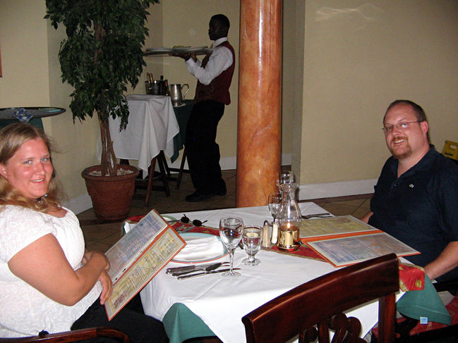 Dinner at Valentino's
Honeymoon at Ocho Rios, Jamaica
August, 2006
Keywords: Mike Julie Honeymoon