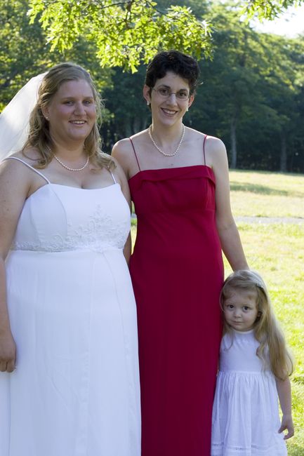 Julie Melissa and Abigail
Julie and maid of honor and flower girl
