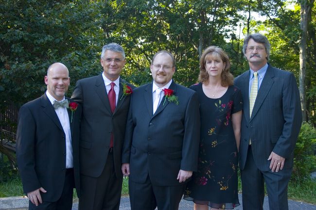 Ron, Dad, Mike, Aunt Becky, Uncle D.D.
Wedding Day, August 5, 2006
Keywords: Ron Dad Mike Becky D.D.