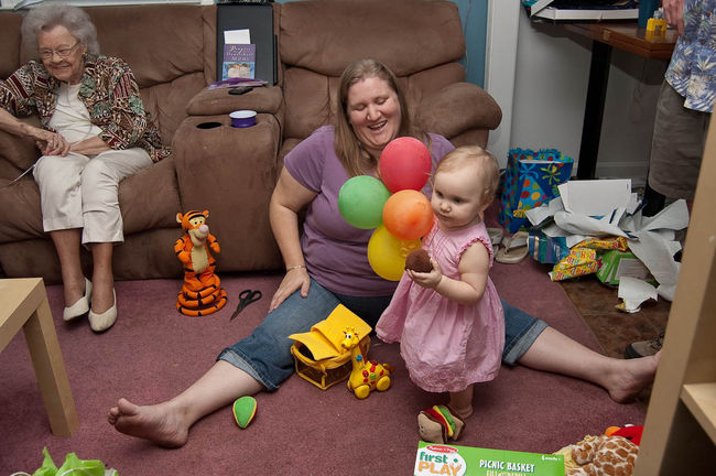Balloons are a great gift
Leia's first birthday
