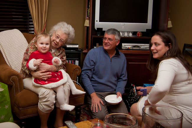 Leia being a ham for great grandma
Christmas 2010
