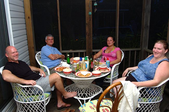 Ron, Dad, Emily and Julie
dinner at Kure Beach, NC
