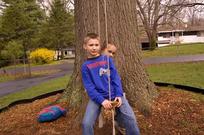 James and Dana on the swing
Keywords: James Dana swing