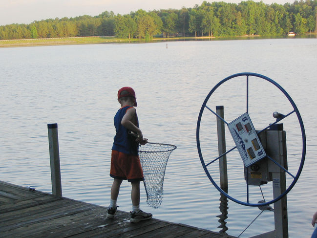 James trying to catch a fish
Lake Caroline, June 2005
Keywords: James fishing