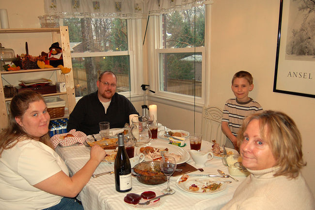 Julie Mike James and Mom
Thanksgiving 2006
Keywords: Thanksgiving