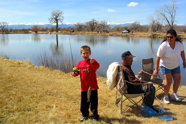James catching his first fish
in Colorado Apr. 2005
Keywords: James fishing