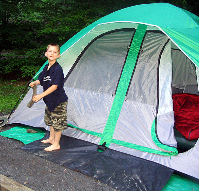 James wakes up
at camp at Great Smokey Mountains National Park
May, 2006
