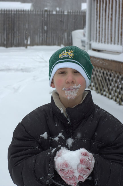 James eating snow
