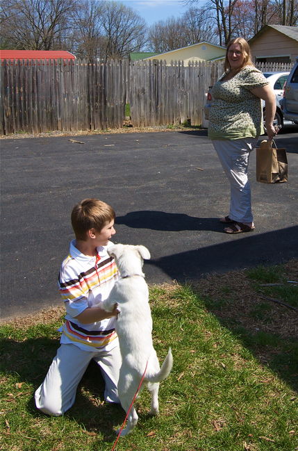 Mom bringing Chipotle for the dog
