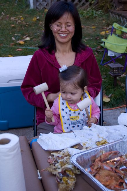Ann the baby playing with the crab mallets
Keywords: crab2007