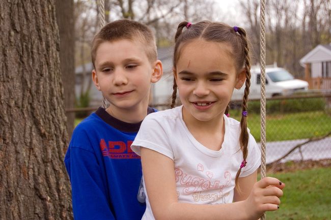 James and Dana on the swing
Keywords: James Dana