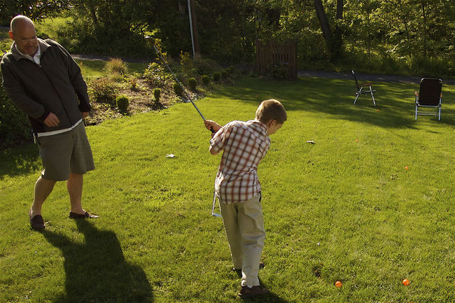Is giving an 8-year-old a large metal club a good idea?
Ron and James
Keywords: Ron James
