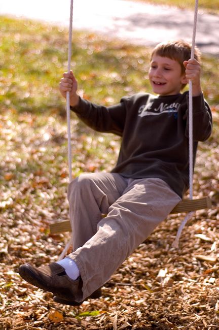 James on the swing
We put up a rope swing on the oak out front.
