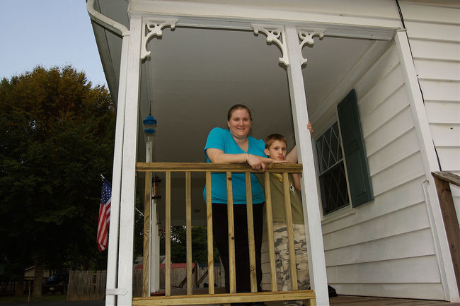 First section of new railing
James always knows how to strike a pose...
Keywords: Julie james railing