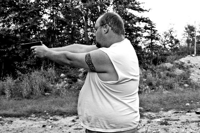 Trying out a 9mm pistol
October 2007
Keywords: Mike