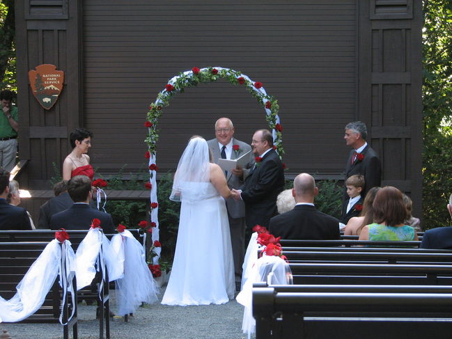 Saying the vows
Wedding Day
August 5, 2006
Big Meadows Campground
Shenandoah National Park
Keywords: wedding vows