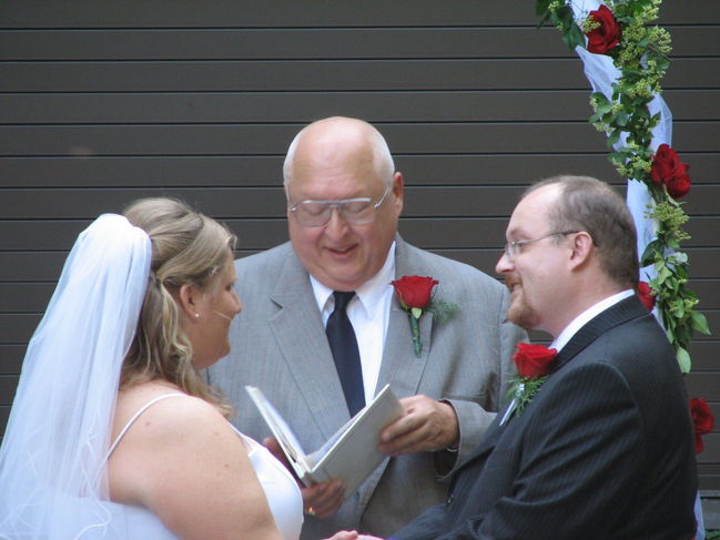 Saying the vows
Wedding Day
August 5, 2006
Big Meadows Campground
Shenandoah National Park
Keywords: wedding vows